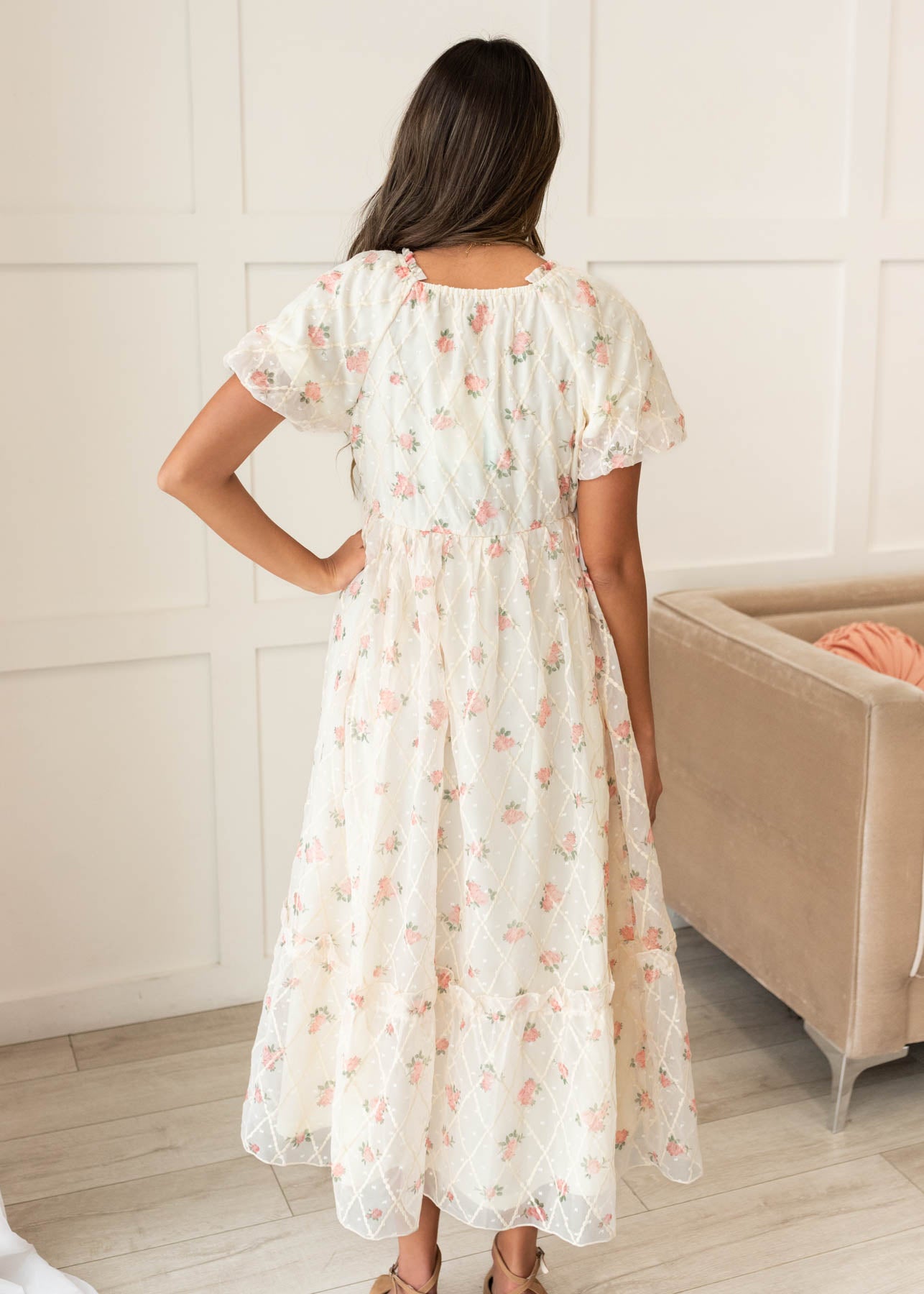 Emmaline Cream Rose Dress