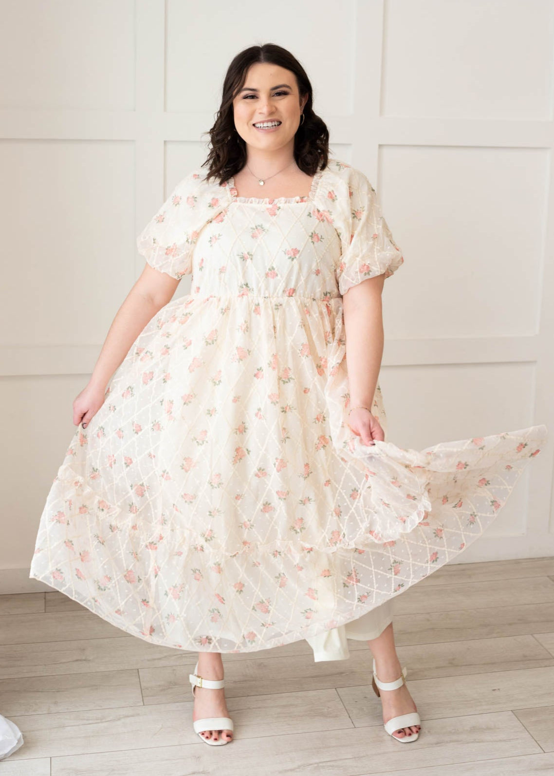 Emmaline Cream Rose Dress