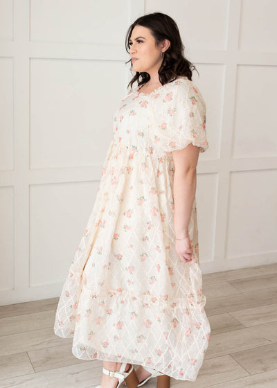 Emmaline Cream Rose Dress