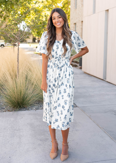 Blue floral dress