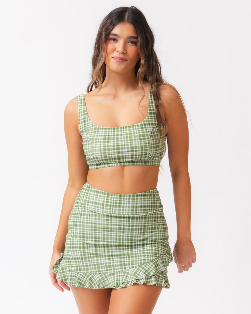 Fern Gingham Ruffle Skirt w/ Bottoms