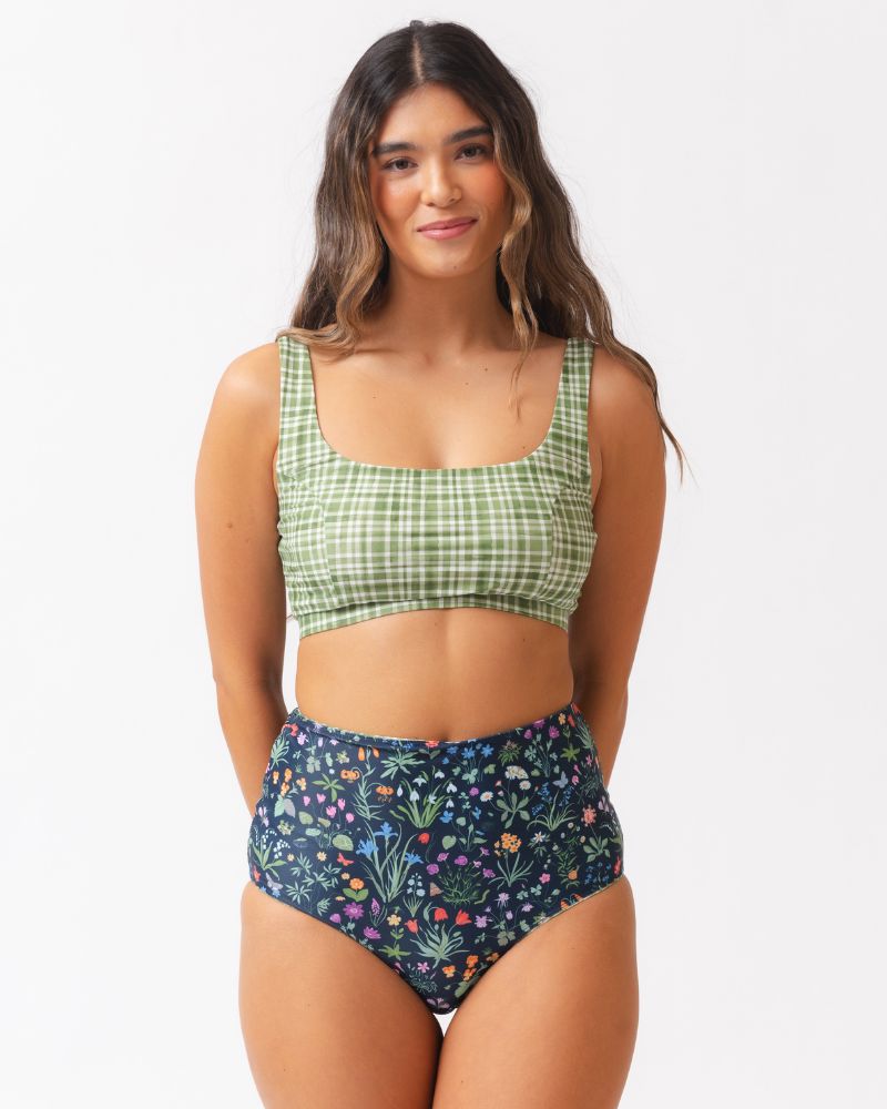 Fern Gingham Scoop Bralette