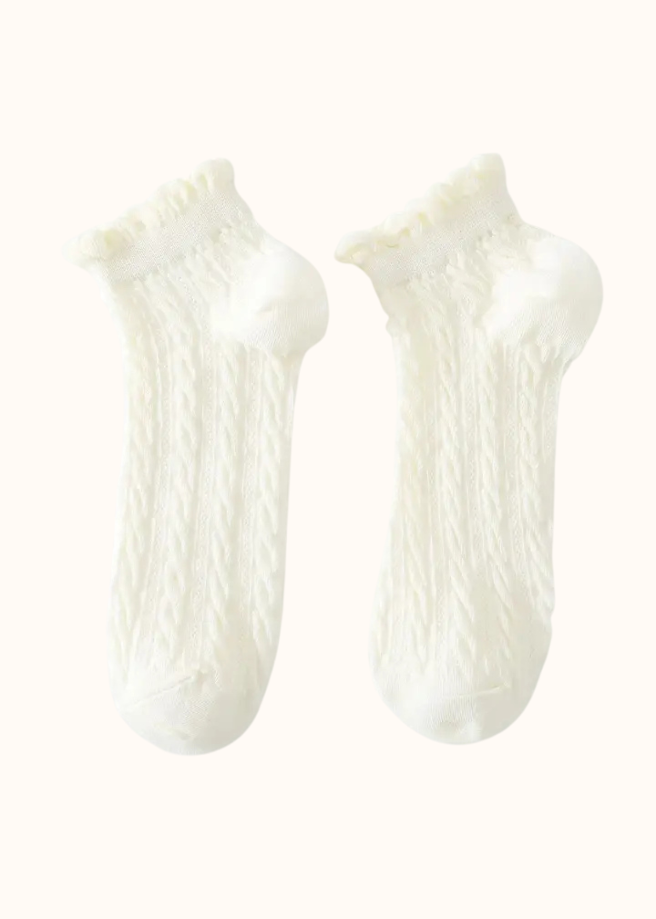 Cream Textured socks