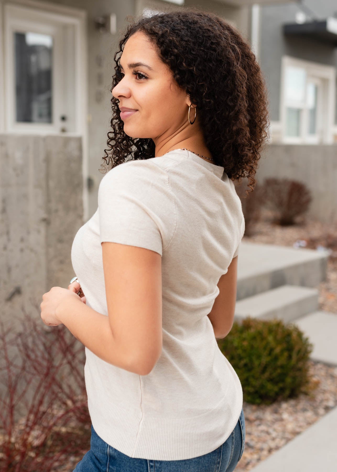 Side view of the oatmeal top