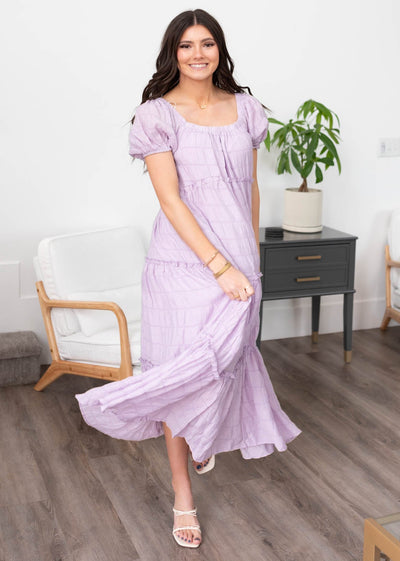 Gracie Lavender Tiered Dress