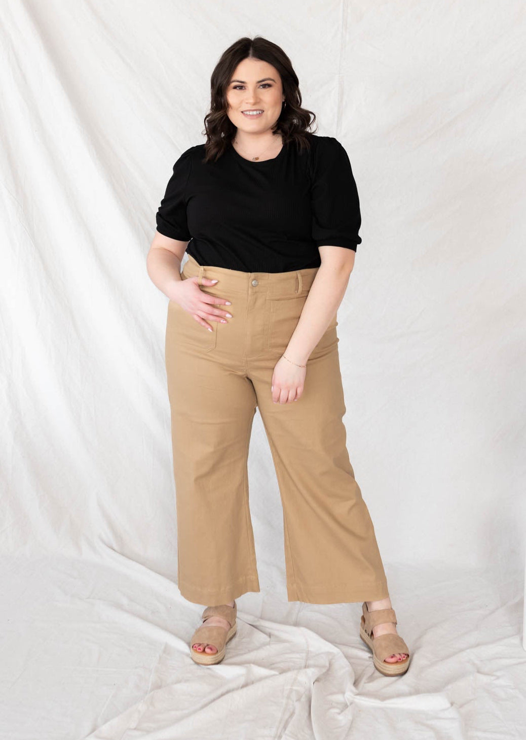 Basic black top in plus size