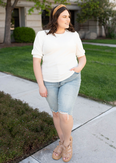 Plus size basic white top