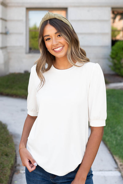 Front view of the basic white top