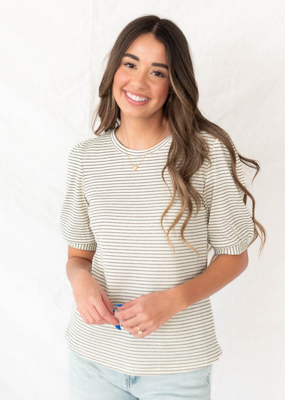 Ivory striped top