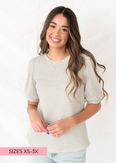 Hailee Ivory Striped Top