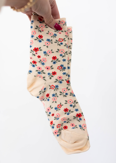 Floral print socks