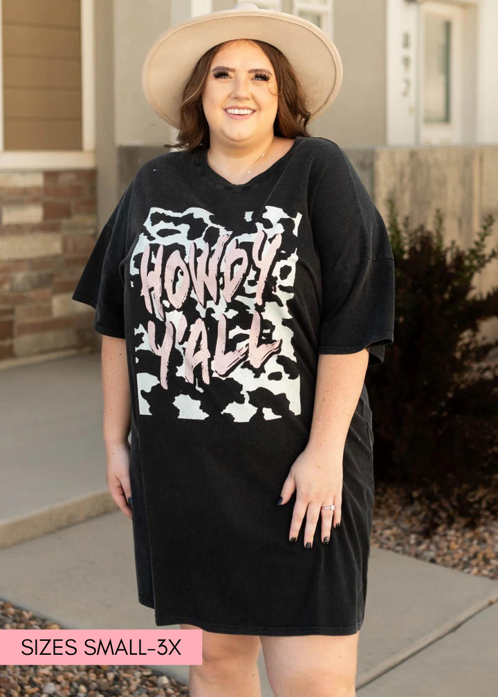 Howdy Y all Charcoal T Shirt Dress