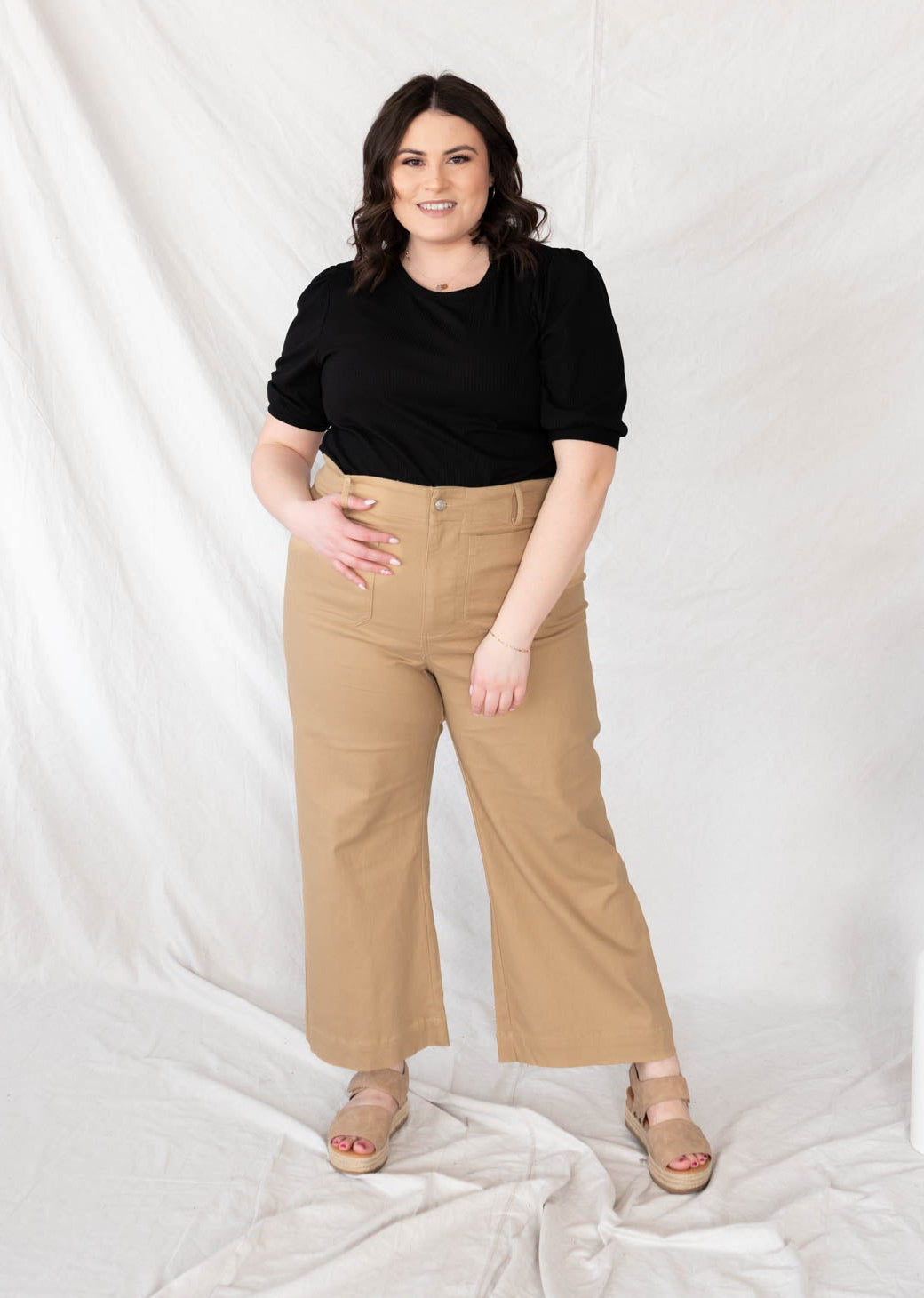 Ira Taupe Wide Leg Pants