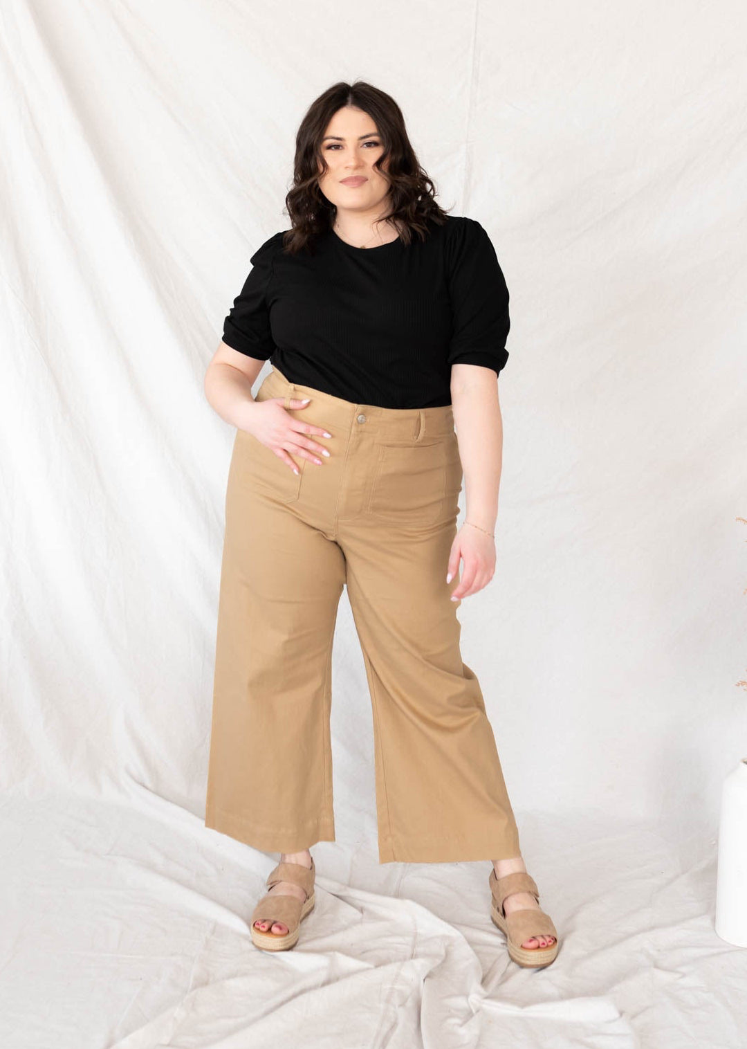 Ira Taupe Wide Leg Pants