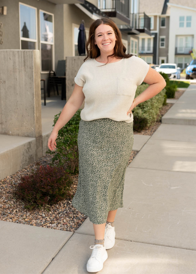 Iris Light Grey Ribbed Top