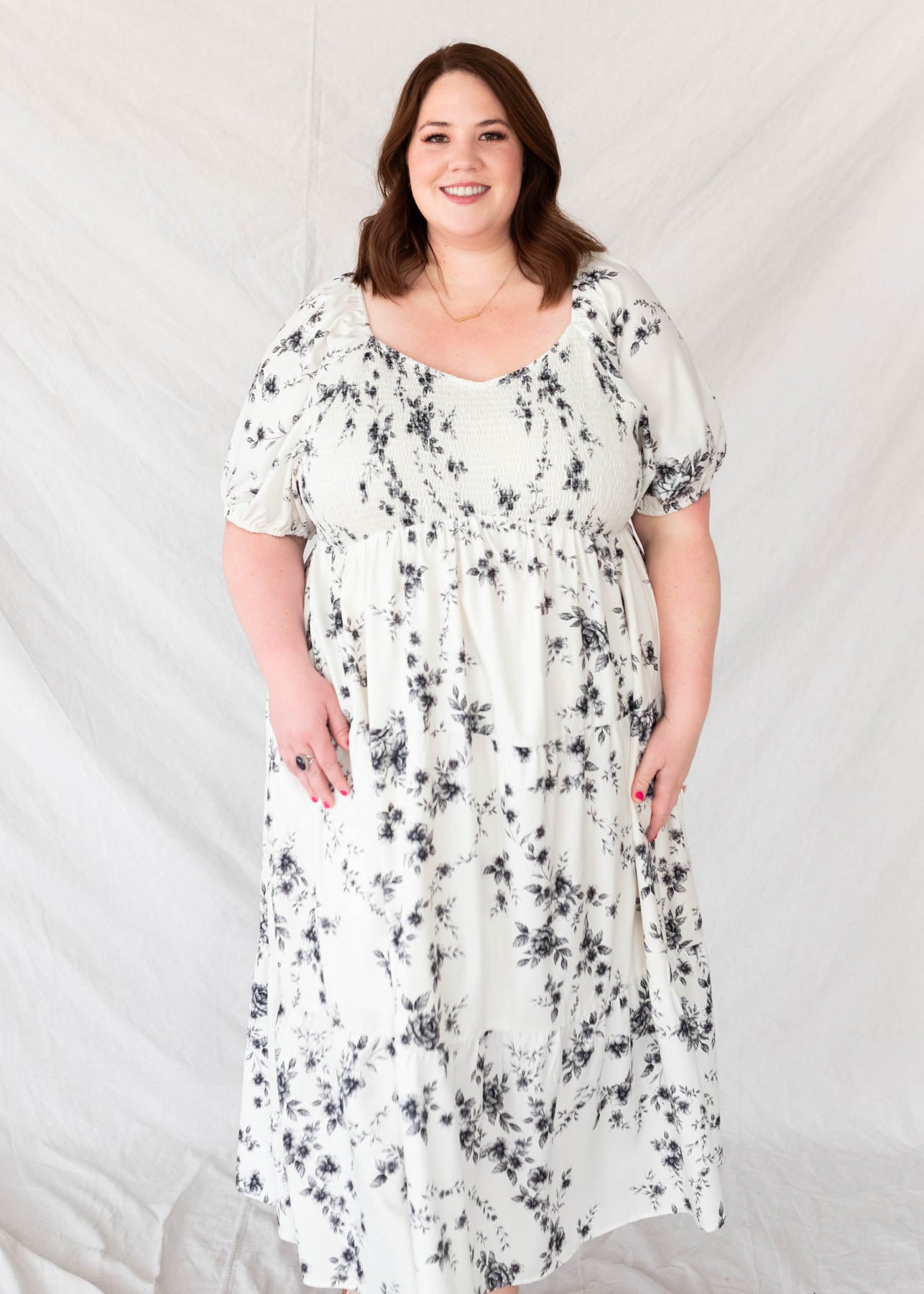 Izzie Ivory Floral Tiered Dress