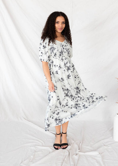 Izzie Ivory Floral Tiered Dress