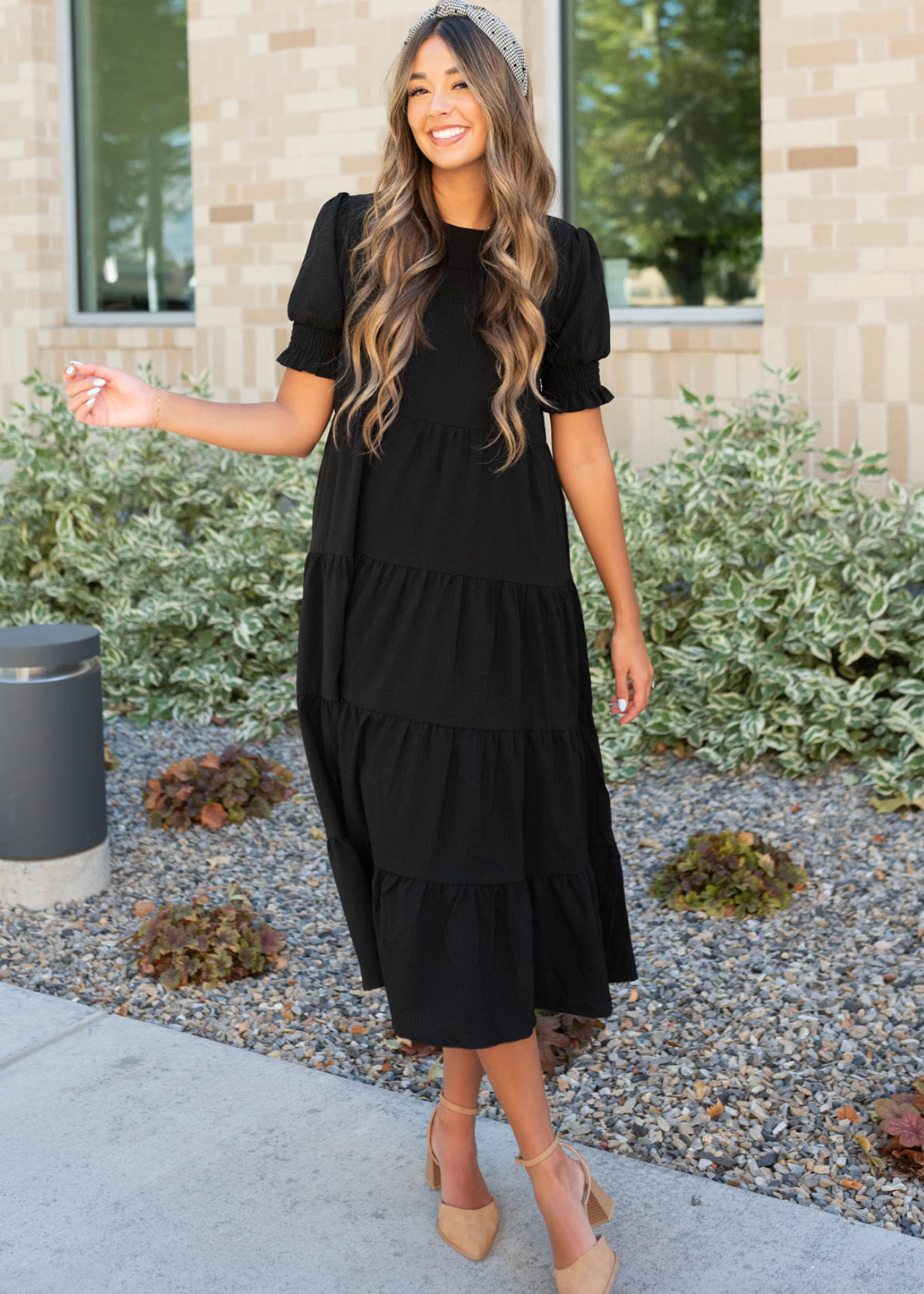 Tiered black dress