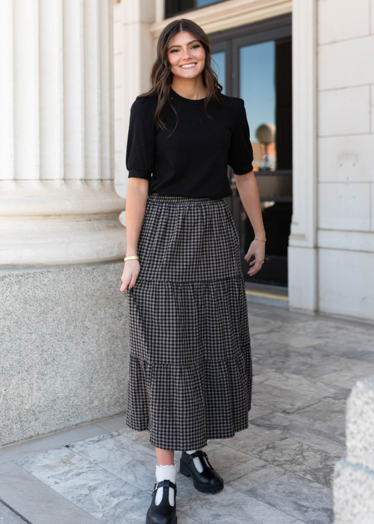 Black gingham skirt