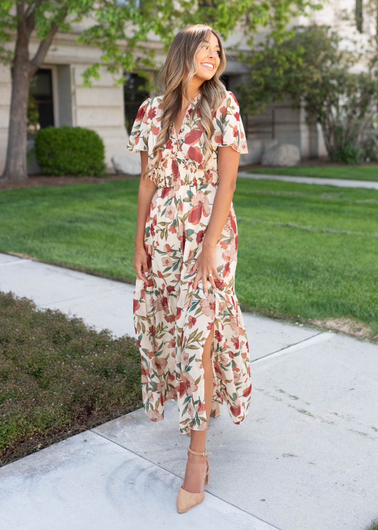 Multi floral maxi dress