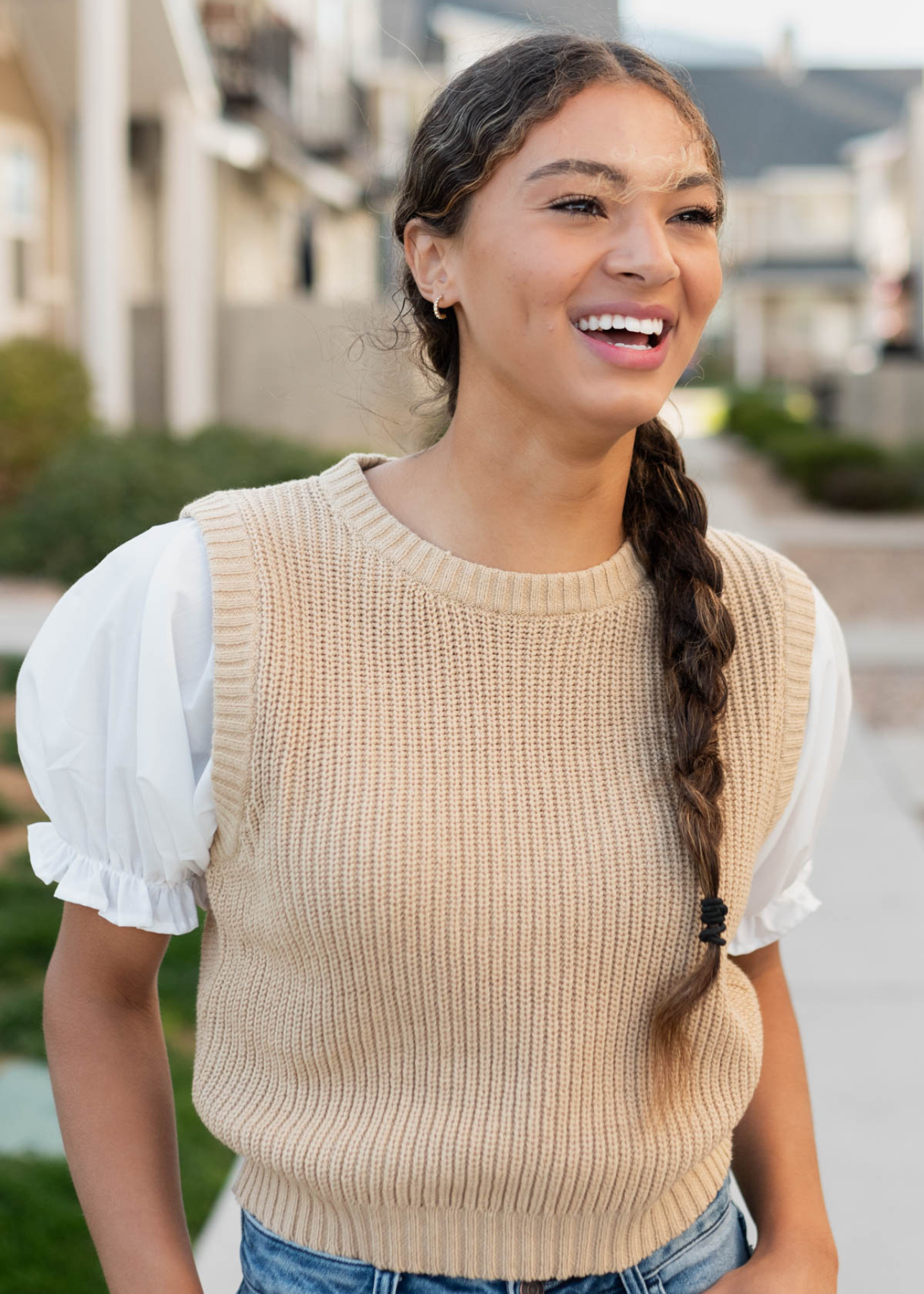 Kammy Taupe Sweater Top