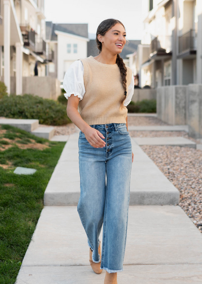 Kammy Taupe Sweater Top