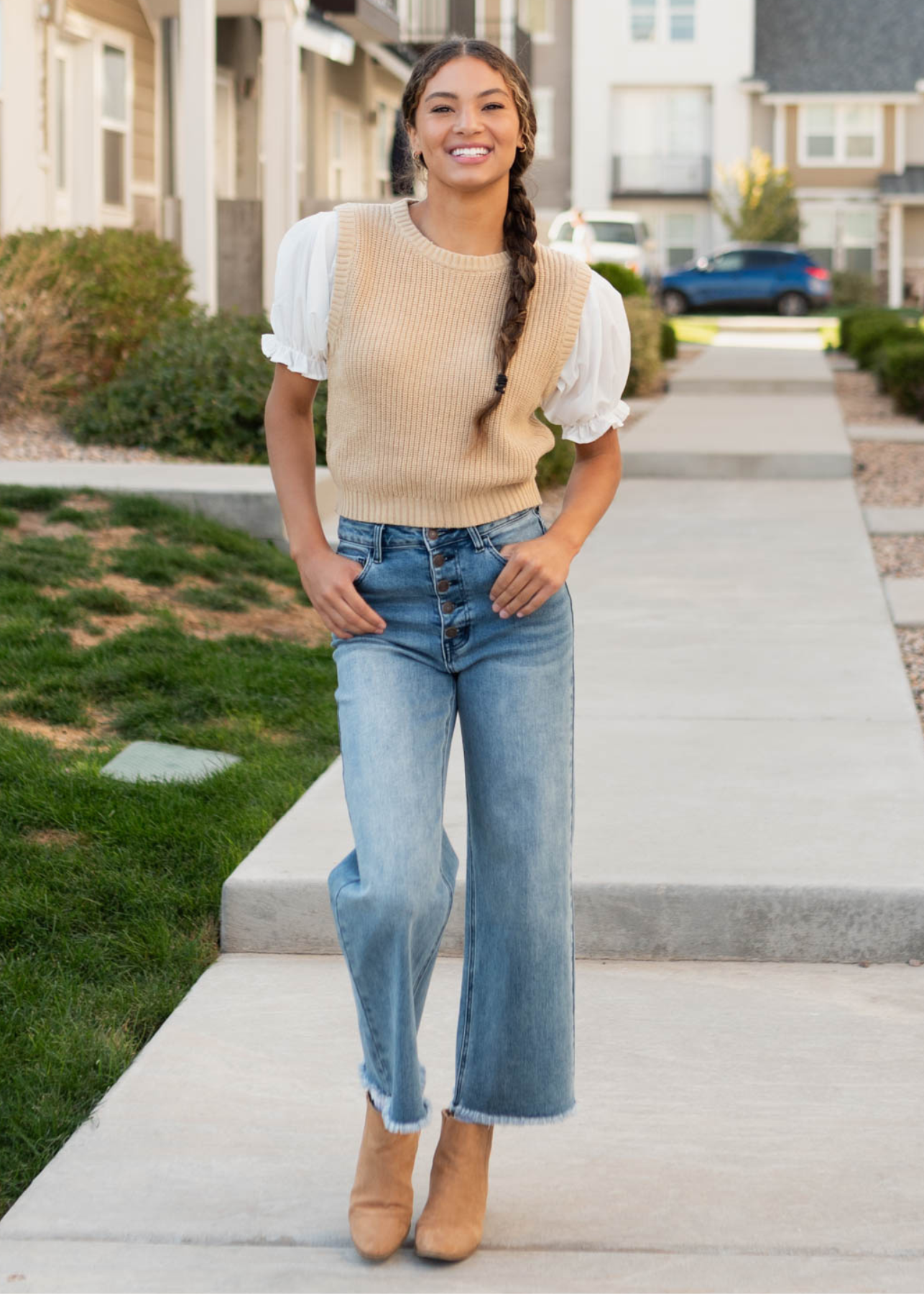 Kammy Taupe Sweater Top