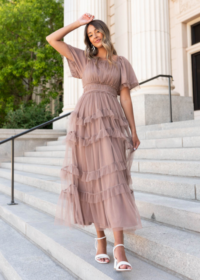 Mocha maxi dress