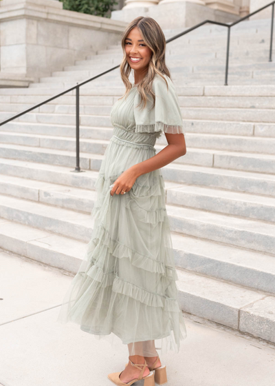 Sage maxi dress