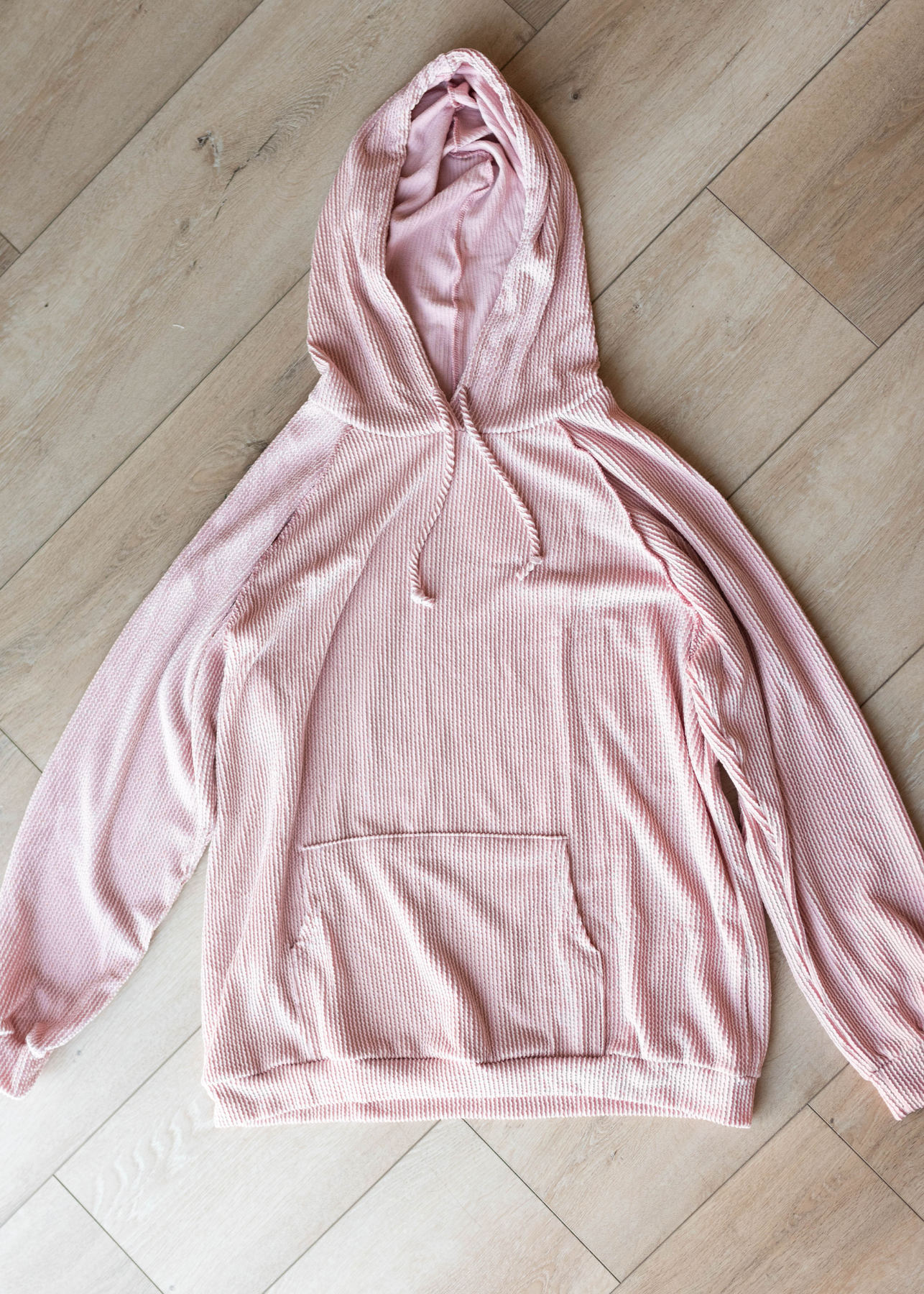 Mauve textured hoodie