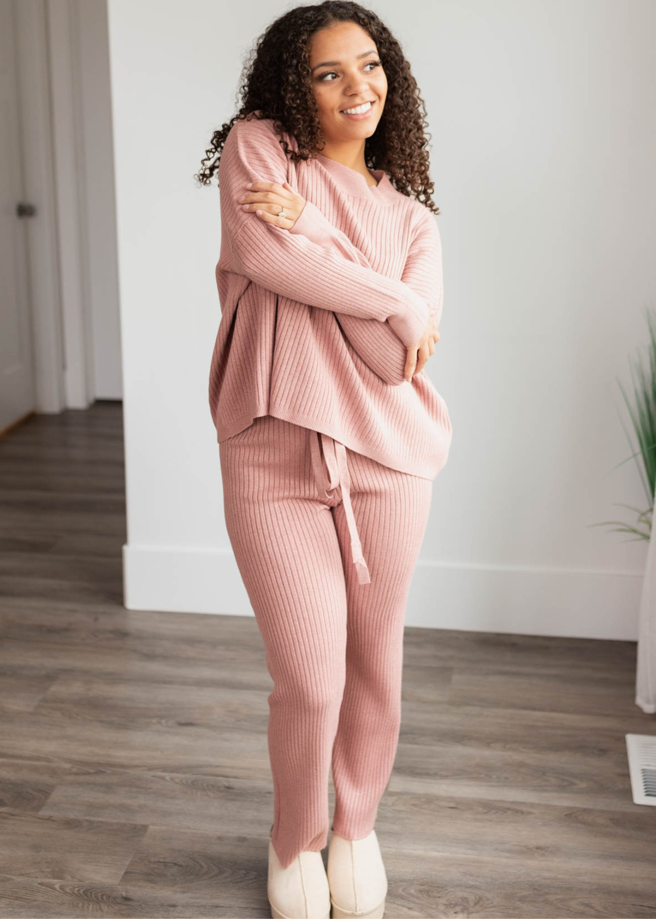 Small blush sweater pants