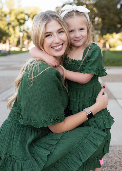 Korin Green Ruffle Tiered Dress