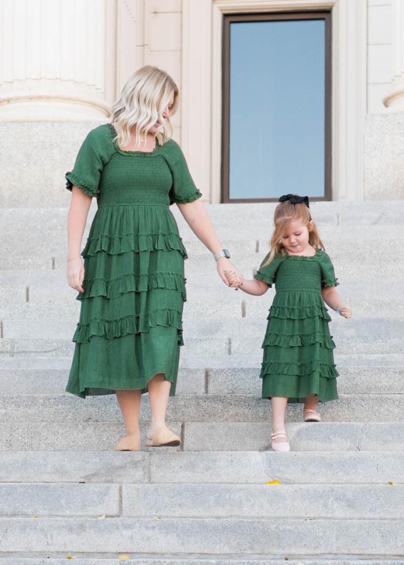 Korin Green Ruffle Tiered Dress