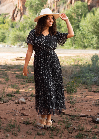 Black floral dress