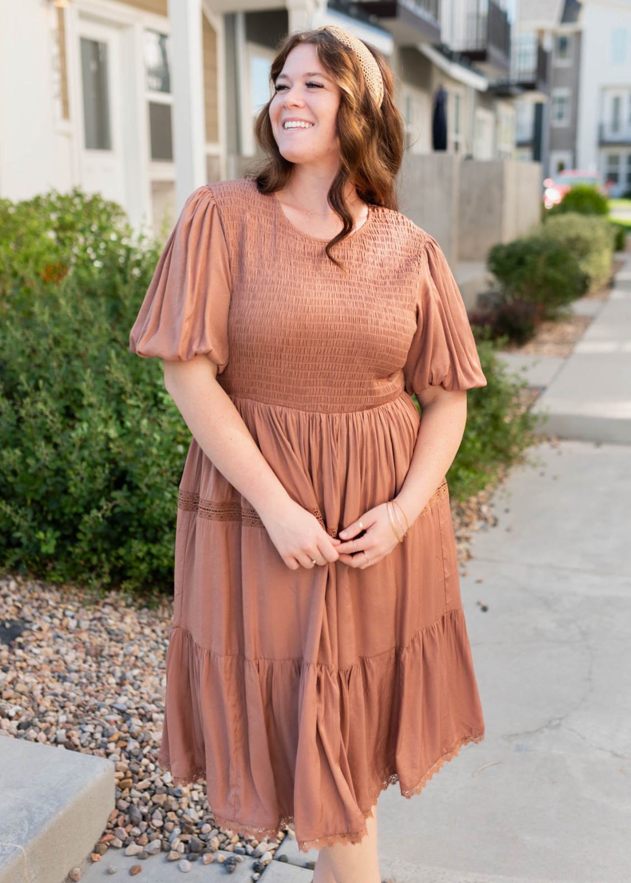 Plus size chestnut dress