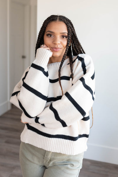 Lia Black Stripe Sweater