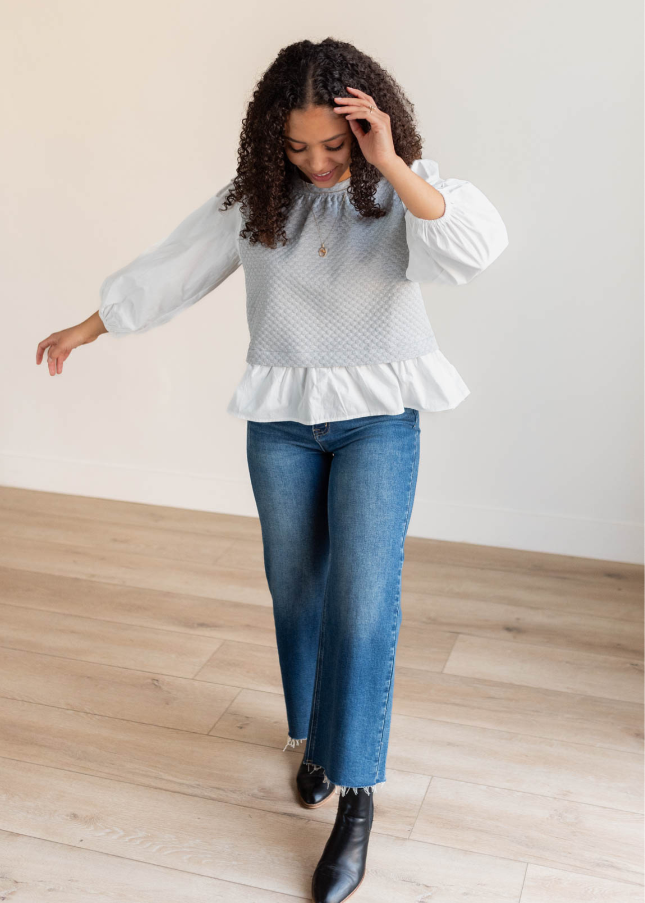 Heather grey blouse