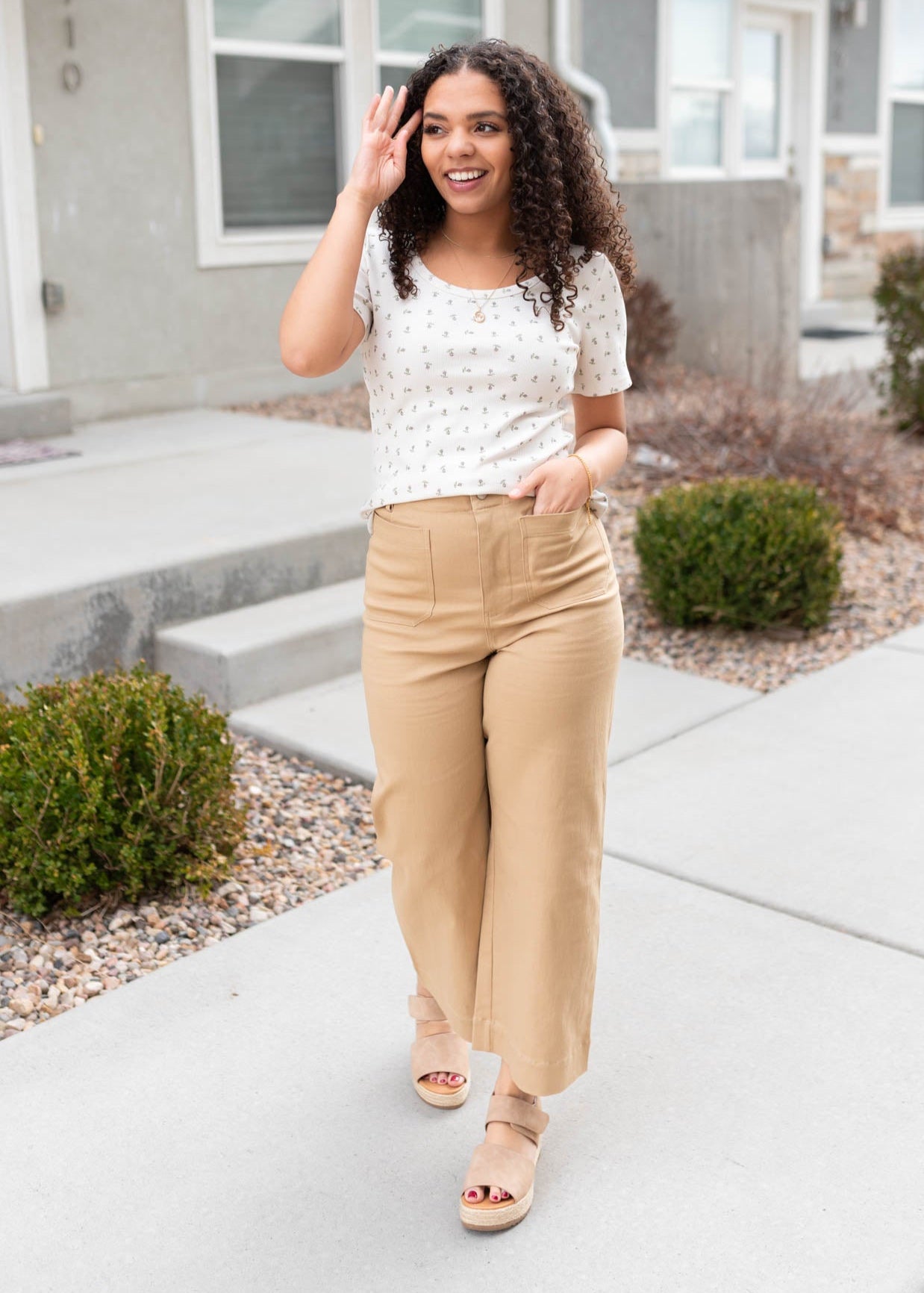 Lucie Ivory Sage Floral Top