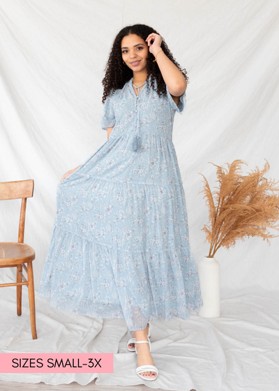 Light blue floral dress