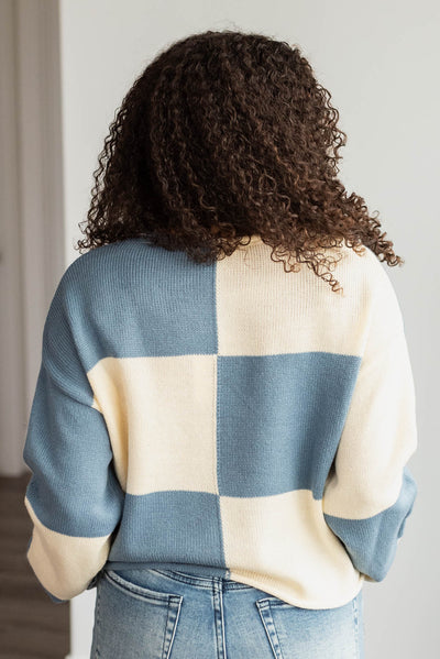 Maizie Blue Checkered Sweater