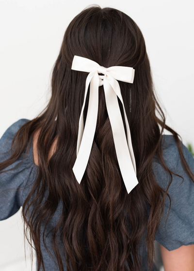 Off white double satin bow