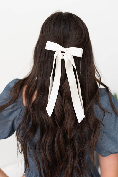 Off white double satin bow