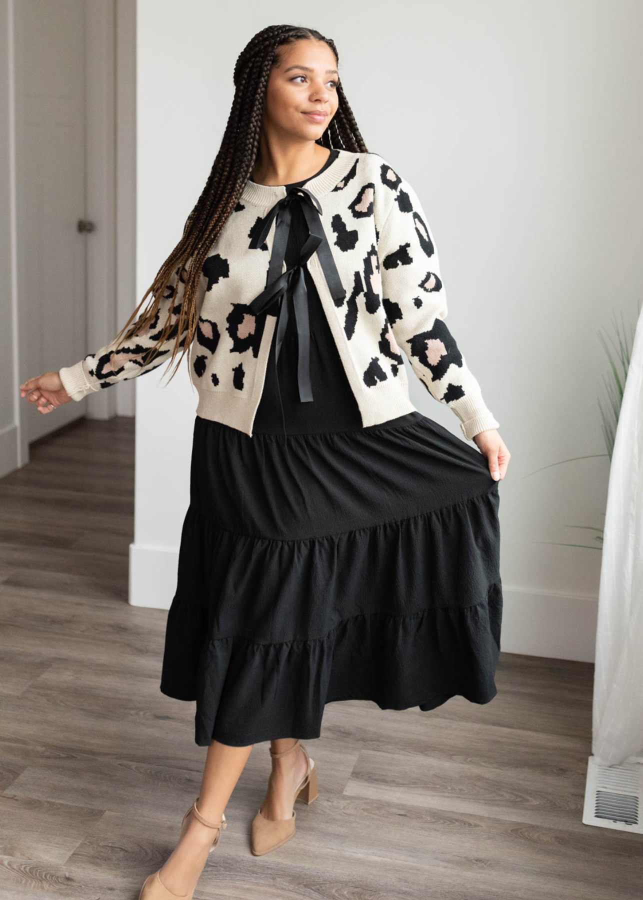 Marcie Cream Leopard Cardigan