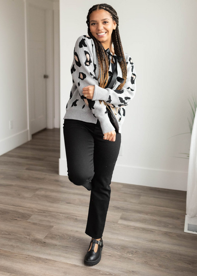 Marcie Grey Leopard Cardigan