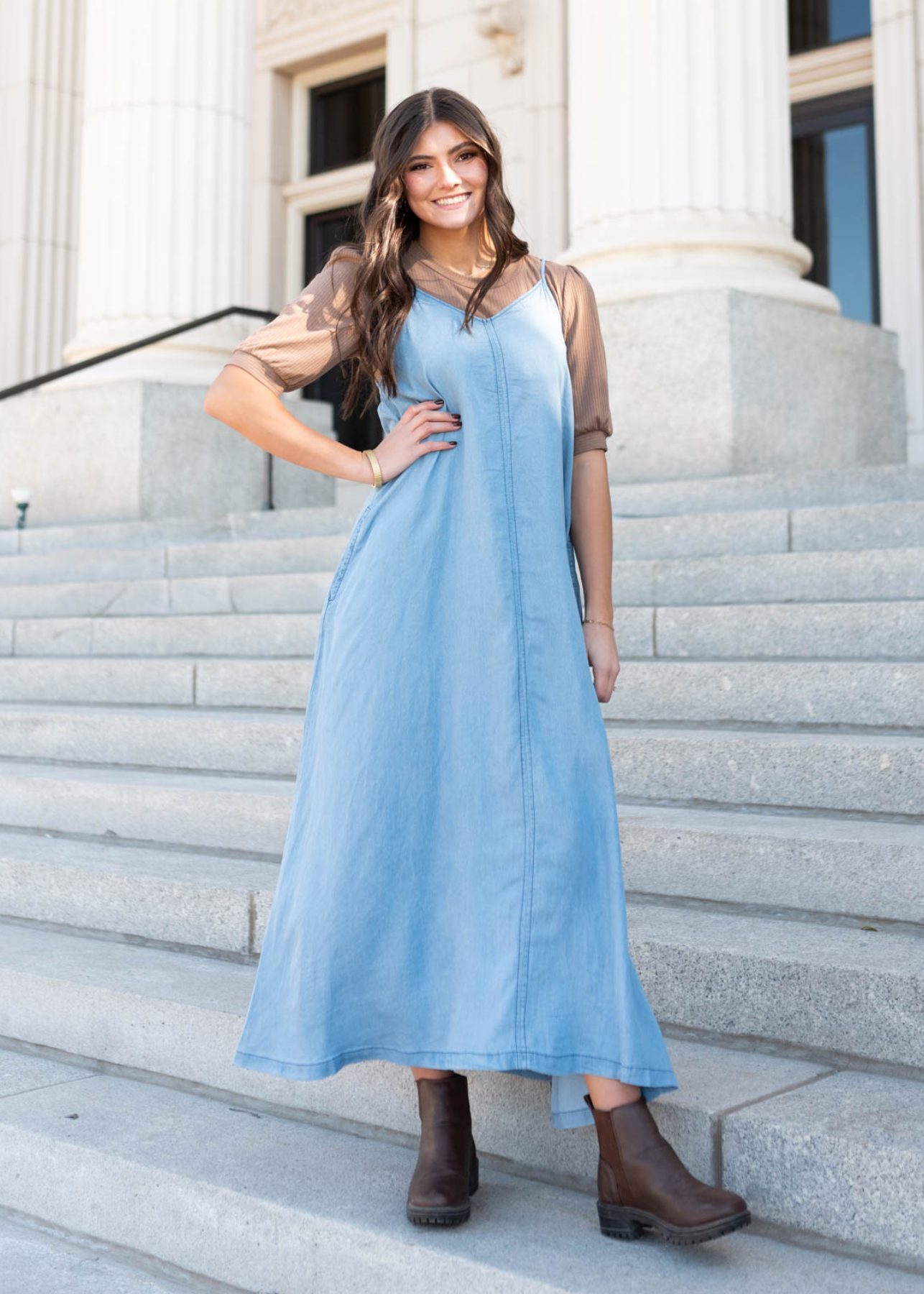 Denim maxi dress