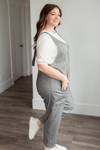 Marian Charcoal Stripe Overalls