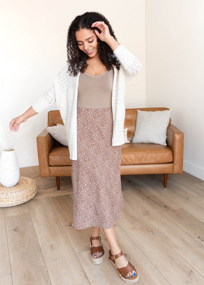 Long sleeve ivory crochet knit cardigan