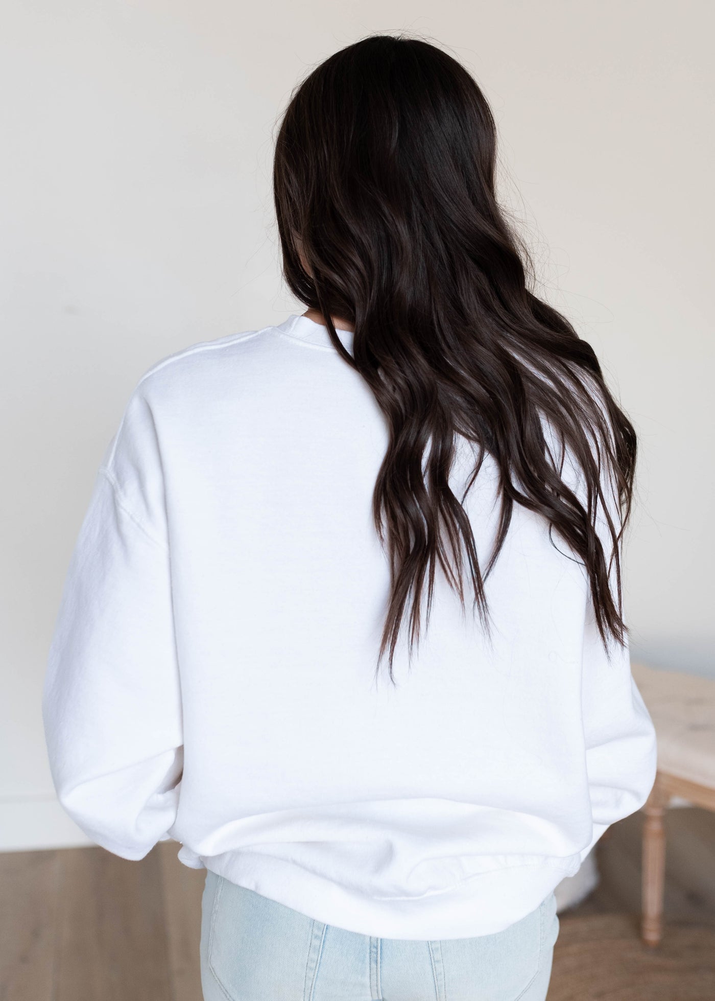 Back view of the monterosso graphic sweatshirt