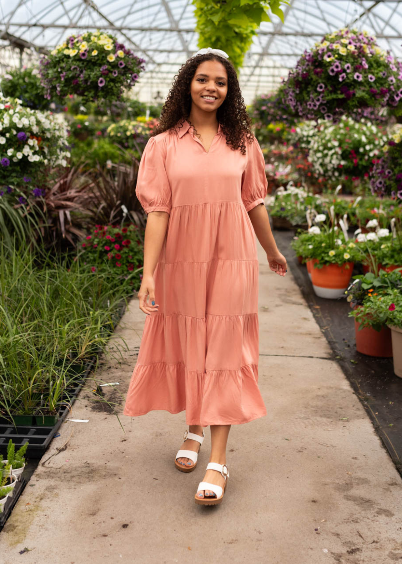 Nayeli Dusty Pink Collared Dress