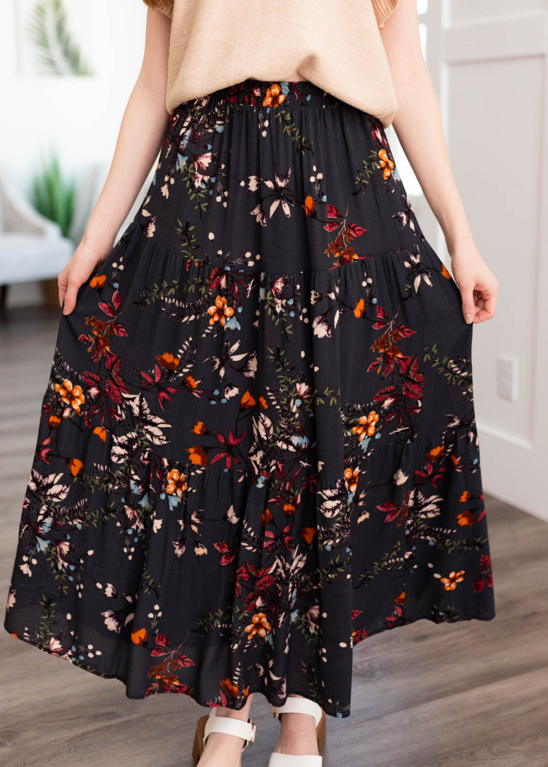 Nia Dark Teal Floral Skirt Les Amis My Sister s Closet